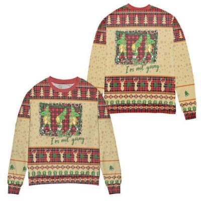 That's It I'm Not Going Grinch Disney Plaid Pattern Ugly Christmas Sweater