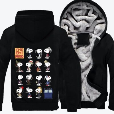 The 13 1 Dogtors Snoopy Fleece Zip Hoodie Jacket 3