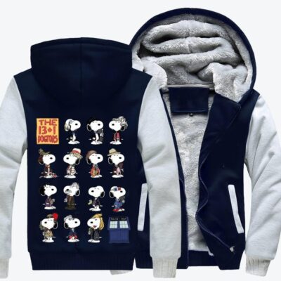 The 13 1 Dogtors Snoopy Fleece Zip Hoodie Jacket
