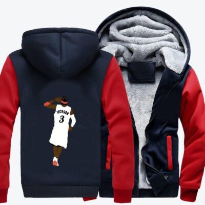 The Answer Allen Iverson Basketball Fleece Zip Hoodie Jacket 1