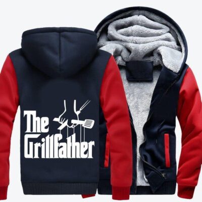 The Grillfather Fathers Day Fleece Zip Hoodie Jacket 1