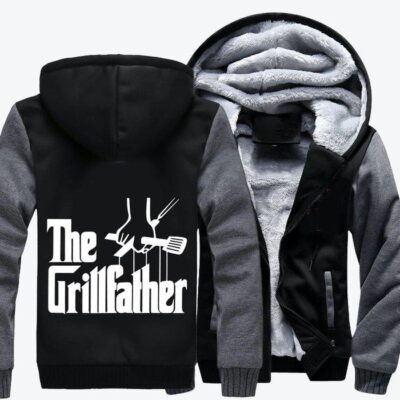 The Grillfather Fathers Day Fleece Zip Hoodie Jacket 2