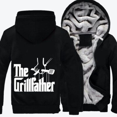 The Grillfather Fathers Day Fleece Zip Hoodie Jacket 3