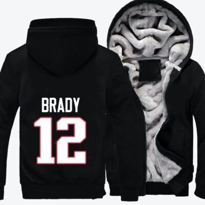 The Number 12 Is Tom Brady Football Fleece Zip Hoodie Jacket 3