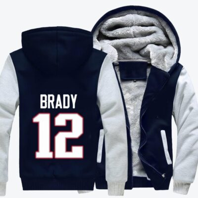 The Number 12 Is Tom Brady Football Fleece Zip Hoodie Jacket