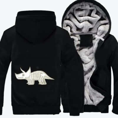 Triceratops Taking Xrays Jurassic World Fleece Zip Hoodie Jacket 3