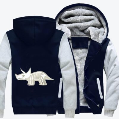 Triceratops Taking Xrays Jurassic World Fleece Zip Hoodie Jacket