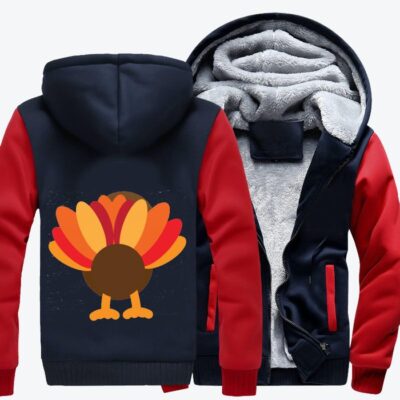 Turkey Butt Thanksgiving Fleece Zip Hoodie Jacket 1