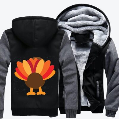 Turkey Butt Thanksgiving Fleece Zip Hoodie Jacket 2