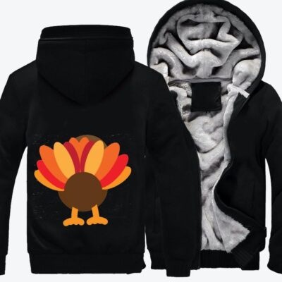 Turkey Butt Thanksgiving Fleece Zip Hoodie Jacket 3