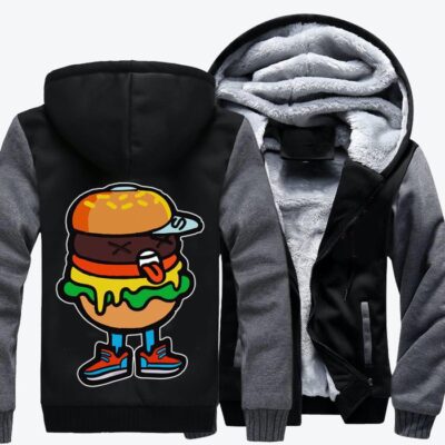 Urban Hip Hop Burgers Hip hop Fleece Zip Hoodie Jacket 2