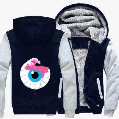 Waves On Eyeballs Bizarre Fleece Zip Hoodie Jacket