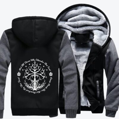 White Tree of Hope Lord Of The Rings Fleece Zip Hoodie Jacket 2