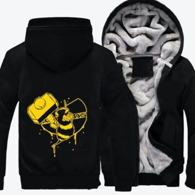 Wu Tang Clan Bees Throws A Punch Hip hop Fleece Zip Hoodie Jacket 3