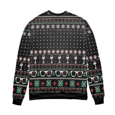 Youll Shoot Your Eye Out Snowflake Pattern Ugly Christmas Sweater Black 2