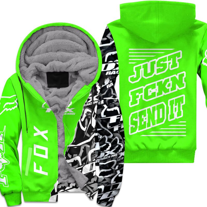 Just Fnkn Send It Green Fleece Hoodie MFH336