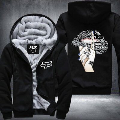 Shut The F Up Fox Fleece Zip Hoodies MFH287