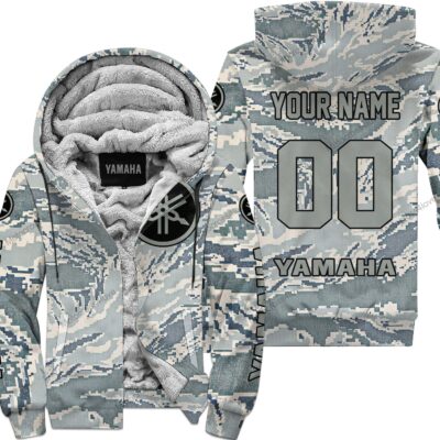Us Air Porce Yamaha Racing Custom Name Fleece Zip Hoodie MFH1317