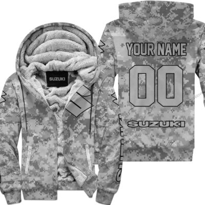 Us Army Suzuki Racing Custom Name Fleece Zip Hoodie MFH1354