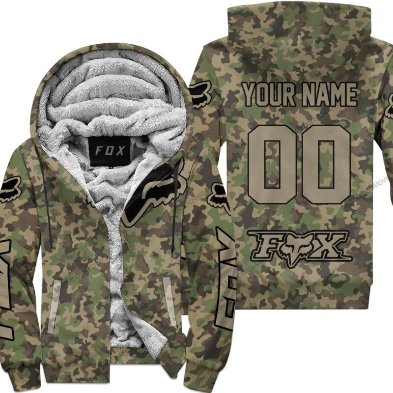Us Army V3 Fox Racing Custom Name Fleece Zip Hoodie MFH202