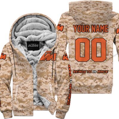 Us Marine Ktm Racing Custom Name Fleece Zip Hoodie MFH1449