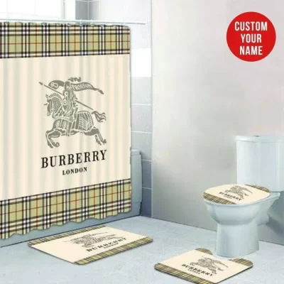 Burberry Logo Shower Curtain Luxury Bathroom Set BRS785