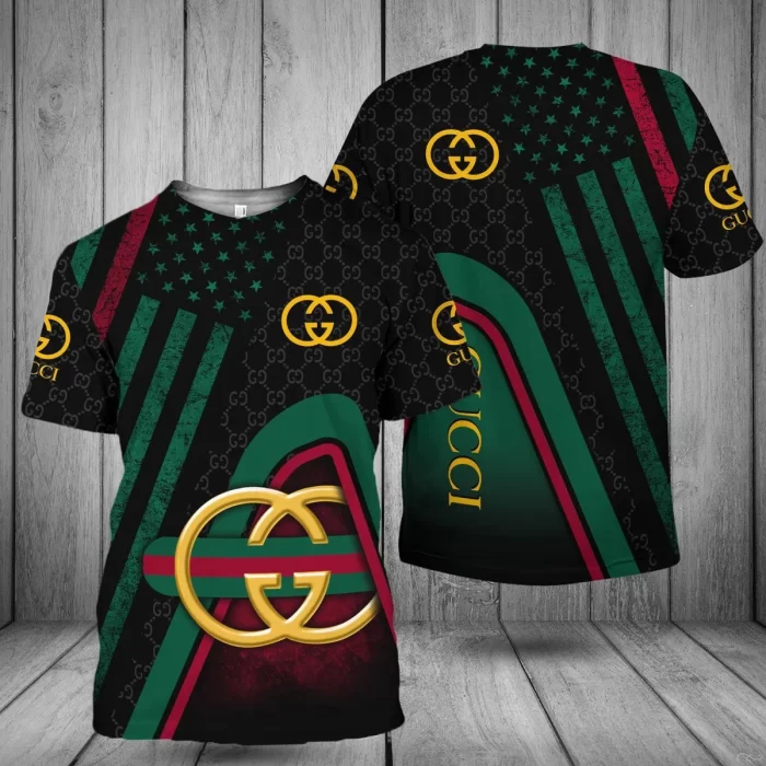 Gucci Black Green Luxury Brand Unisex T-Shirt TS2397