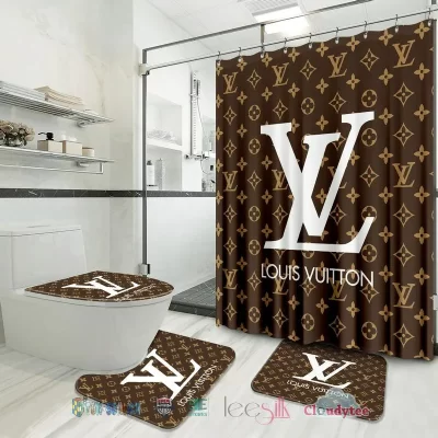 Louis Vuitton Bathroom Set Shower Curtain Style BRS920