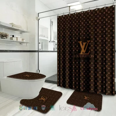 Louis Vuitton Bathroom Set Shower Curtain Style BRS921
