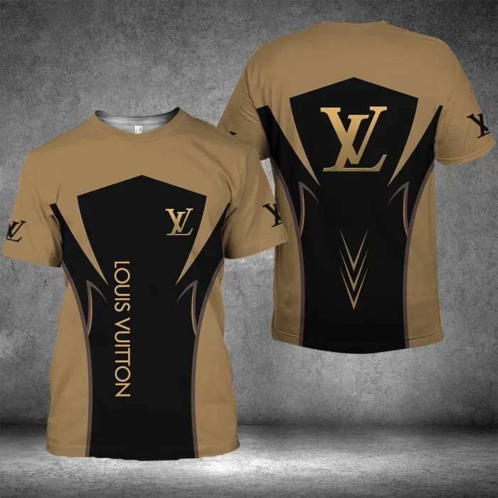 Louis Vuitton Brown Black Luxury Brand Unisex T-Shirt TS2507