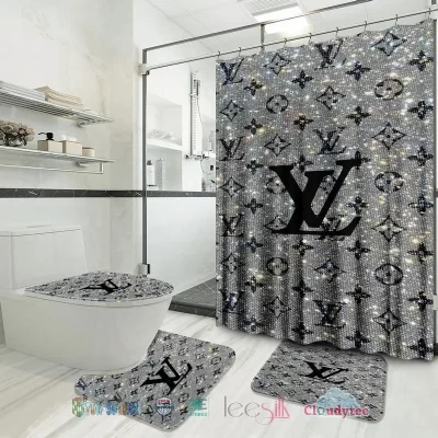 Louis Vuitton Flower Luxury Bathroom Set Shower Curtain Style BRS913