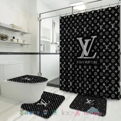 Louis Vuitton Luxury Bathroom Set Shower Curtain Style BRS863