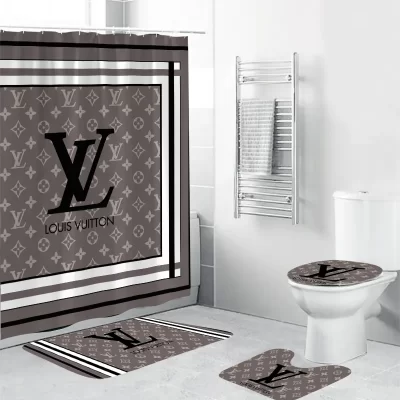 Louis Vuitton Lv Luxury Logo Shower Curtain Waterproof Luxury Bathroom BRS311