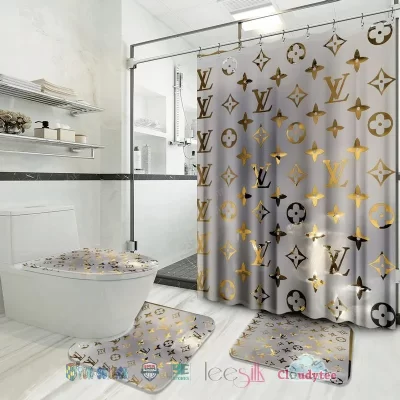 Louis Vuitton Shower Curtain Bathroom Set New BRS322