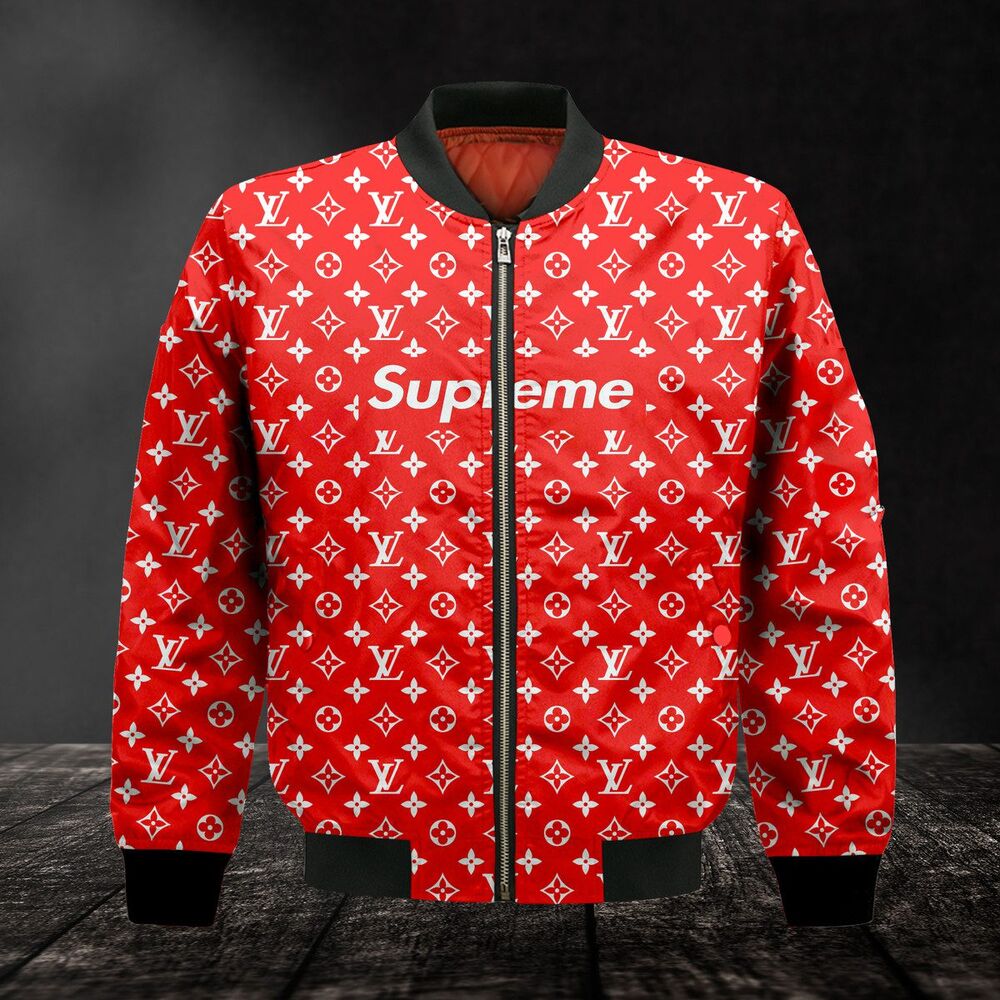 Louis-Vuitton-Supreme-Luxury-Brand-Premium-Bomber-Jacket-BJ04479 Louis Vuitton Supreme Luxury Brand Premium Bomber Jacket BJ04479