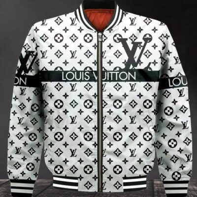 Louis Vuitton White Luxury Brand Premium Bomber Jacket BJ04475