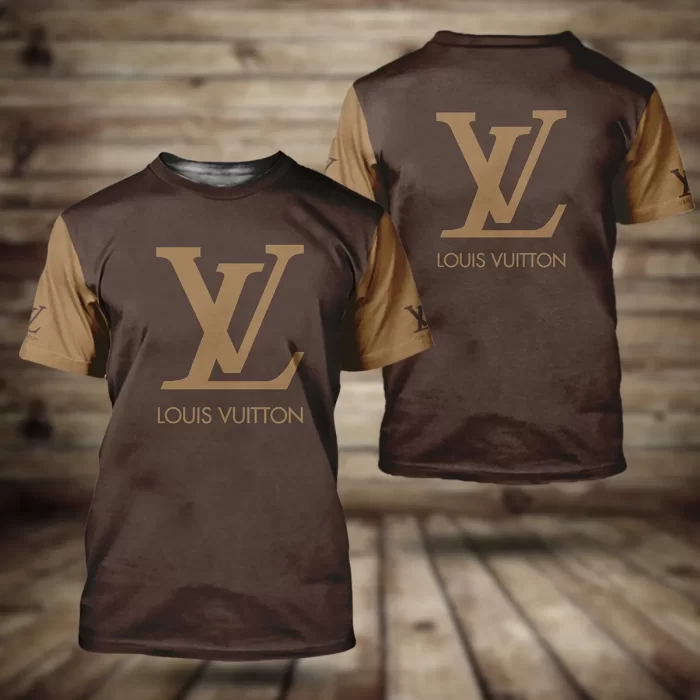 Louis Vuitton Yellow Logo Brown Luxury Brand Unisex T-Shirt TS2398
