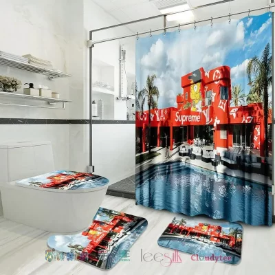 Supreme Lv Painted Building Bart Simpson Shower Curtain Bathroom Set BRS774