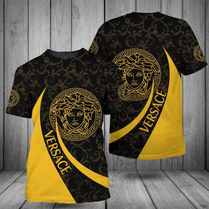Versace Medusa Yellow Black New Luxury Brand Unisex T-Shirt TS2465