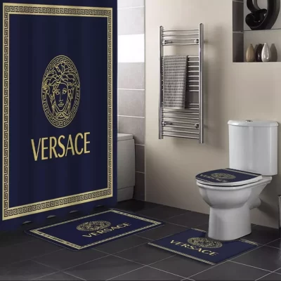 Versace Type Shower Curtain Waterproof Luxury Bathroom Mat Set Luxury Brand Shower Curtain Luxury Curtains BRS768