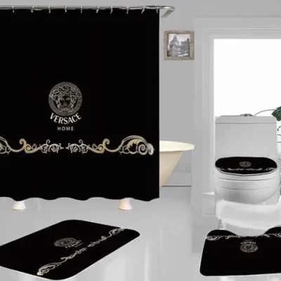 Versace Type Shower Curtain Waterproof Luxury Bathroom Mat Set Luxury Brand Shower Curtain Luxury Curtains BRS769