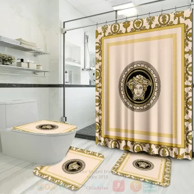Versace White - Yellow Pattern Bathroom Sets BRS766