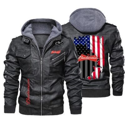 Budweiser American Flag Leather Jacket LJ0627