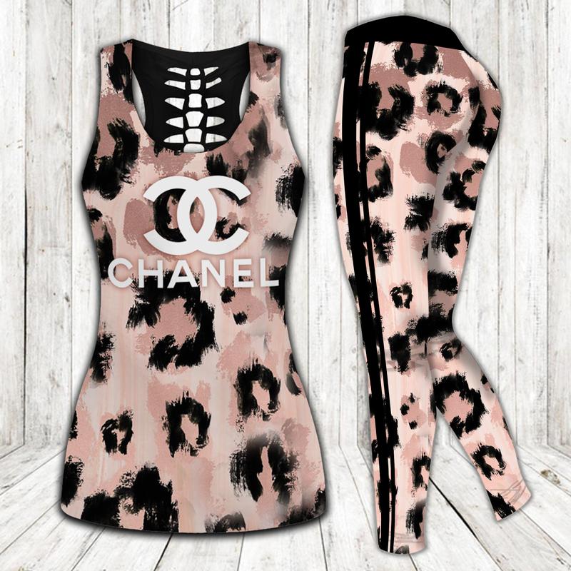 Chanel-Leopard-Tank-Top-Leggings-Set-Luxury-Brand-For-Women-Yoga-Gym Chanel Leopard Tank Top Leggings Set Luxury Brand For Women Yoga Gym