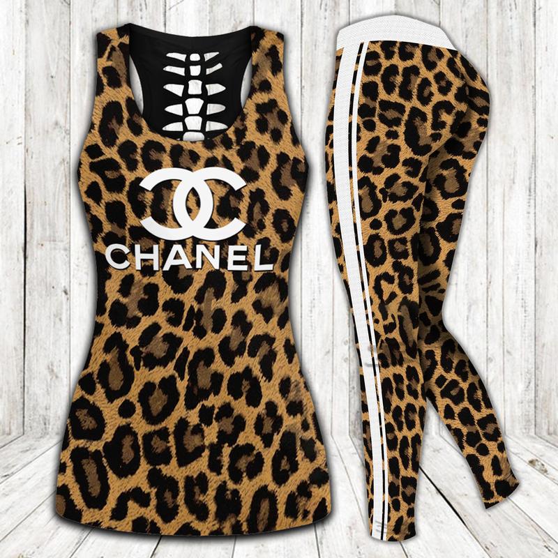 Chanel-Leopard-Tank-Top-Leggings-Set-Luxury-Brand-For-Women-Yoga-Gym Chanel Leopard Tank Top Leggings Set Luxury Brand For Women Yoga Gym