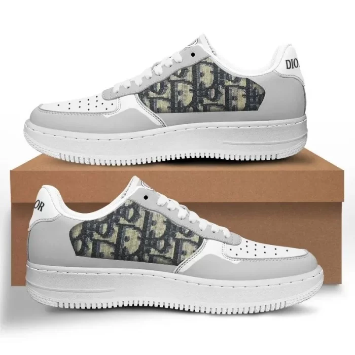 Dior Grey Luxury Brand Premium Air Force 1 Sneakers