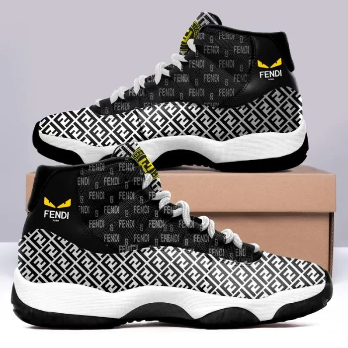 Fendi Eyes Black White Air Jordan 11 Sneakers Shoes JD11080