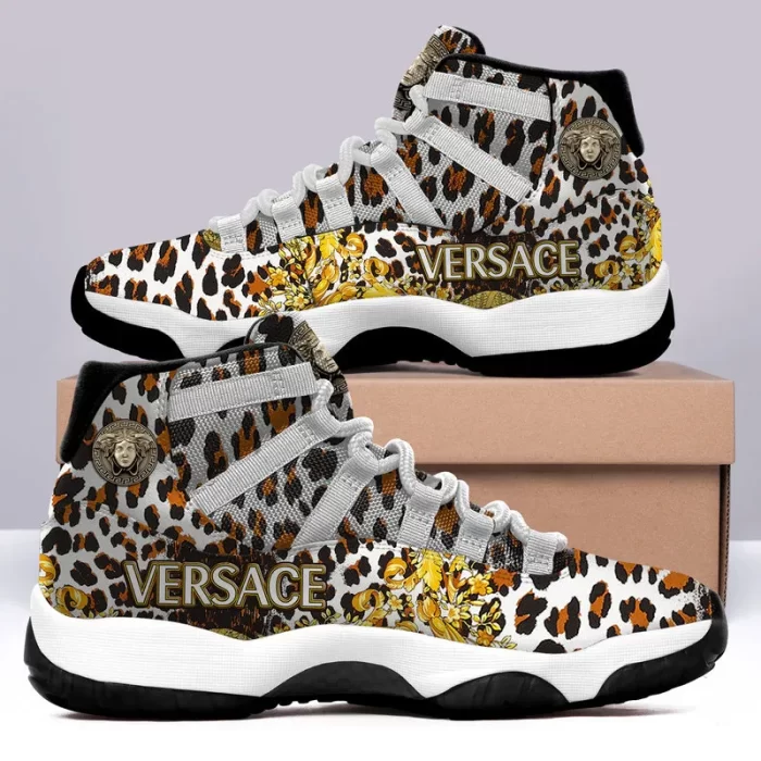 Gianni Versace Leopard Air Jordan 11 Sneakers Shoes JD11074