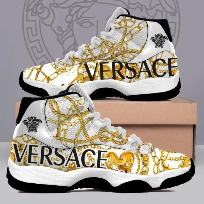 Gianni Versace White Air Jordan 11 Sneakers Shoes JD11073