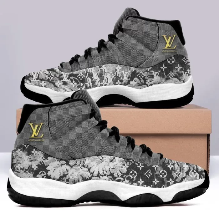 Grey Louis Vuitton Air Jordan 11 Shoes LV Sneakers Gifts JD11046